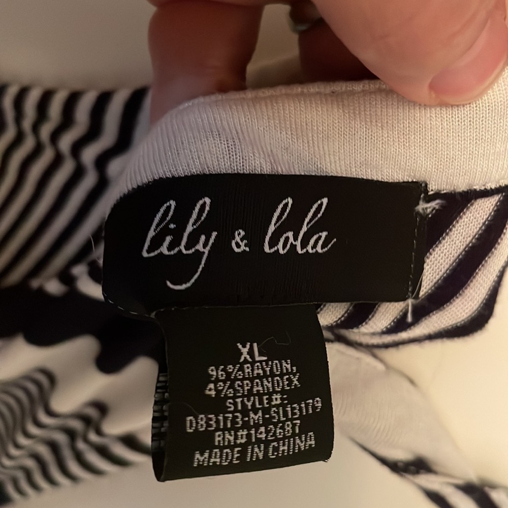 Lily and Lola Blue and White Striped Swim Cover Up or Maxi Dress XL - Picture 6 of 7